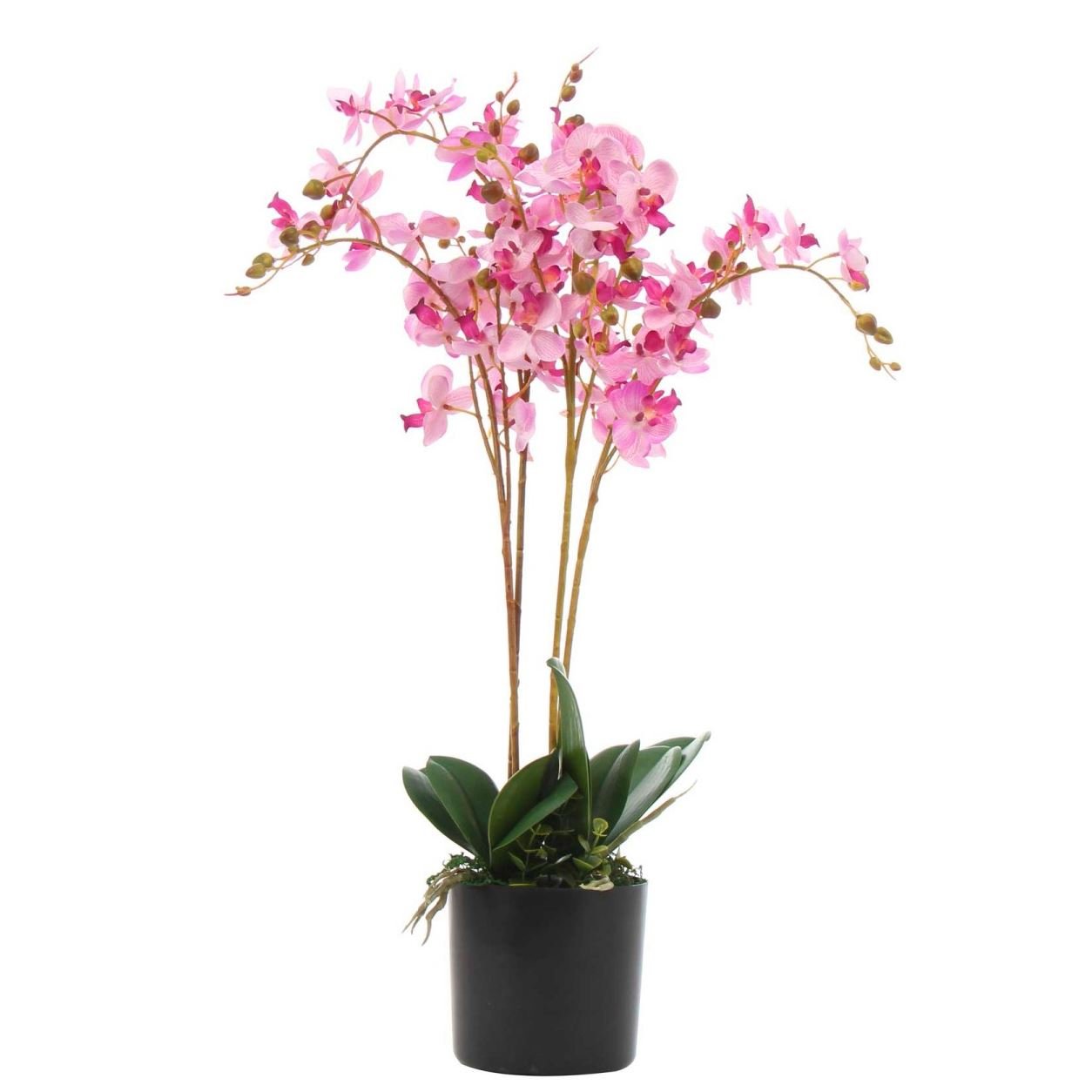 Elegant 60cm Pink Triple Stem Artificial Orchid - Realistic Plant Decor - plants - express.com