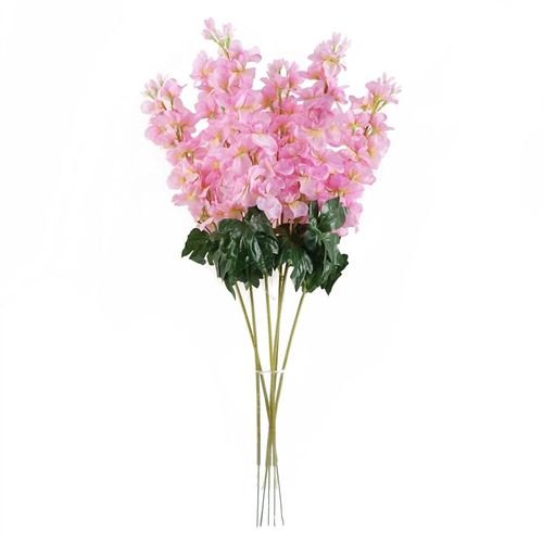 Elegant 75cm Pink Delphinium Artificial Flower Stem - Set of 6 - plants - express.com