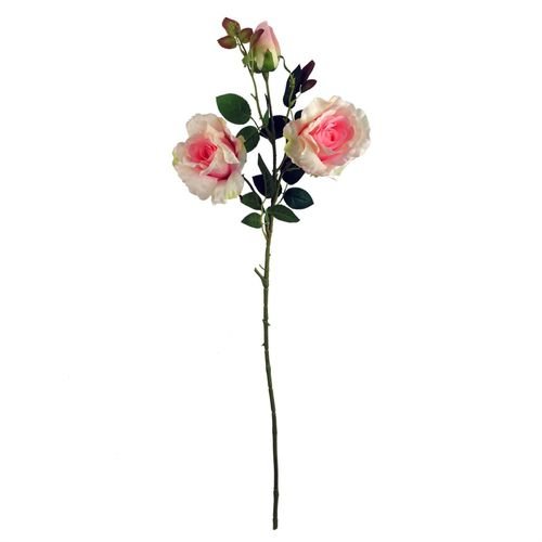 Elegant 80cm Pink Silk Rose Stem with 3 Lush Blooms – Perfect for Any Arrangement! - plants - express.com