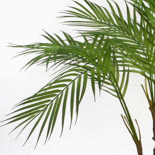 Elegant 90cm Artificial Areca Palm with Twisted Trunk & Stylish Copper Planter - plants - express.com