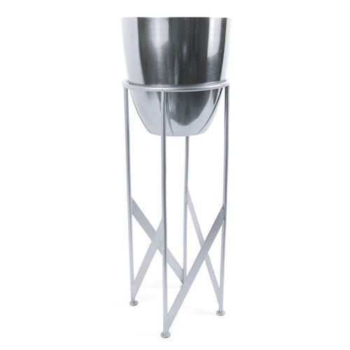 Elegant 90cm Silver Planter Set with Lush Artificial Yukka Plant - plants - express.com