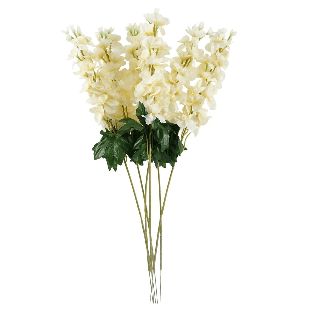 Elegant Cream Delphinium Artificial Stems - Set of 6, 75cm Each - plants - express.com