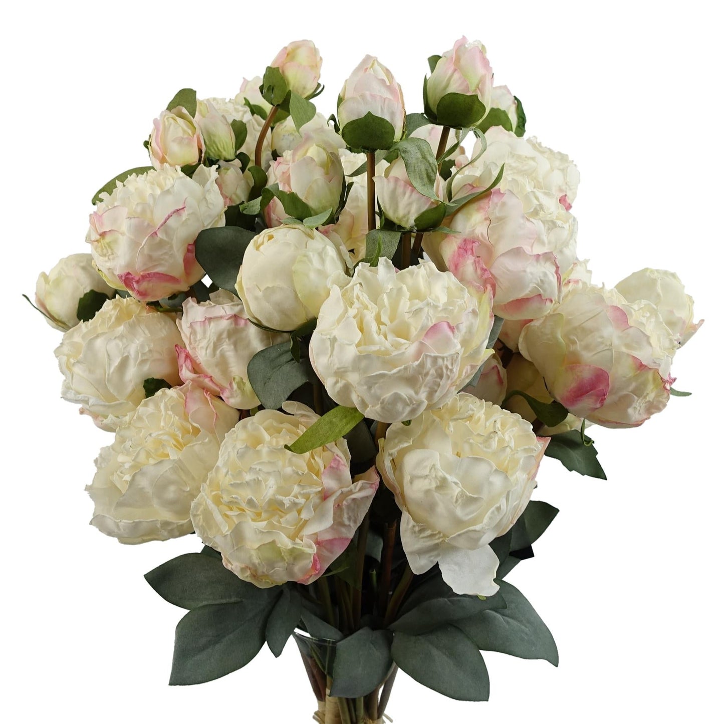 Elegant Cream Peony Artificial Flower Stems - 24 Blooms & 18 Buds Bundle - plants - express.com