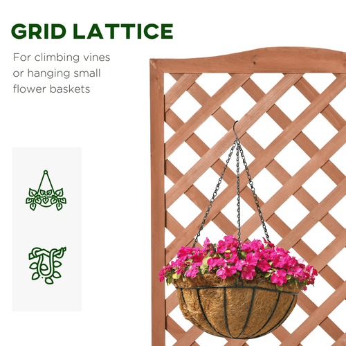 Elegant Wooden Planter Box with Trellis - Perfect for Small Gardens - plants - express.com