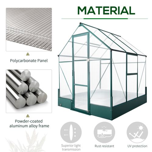 Garden Walk - In Aluminium Greenhouse with Polycarbonate & Plant Bed - plants - express.com