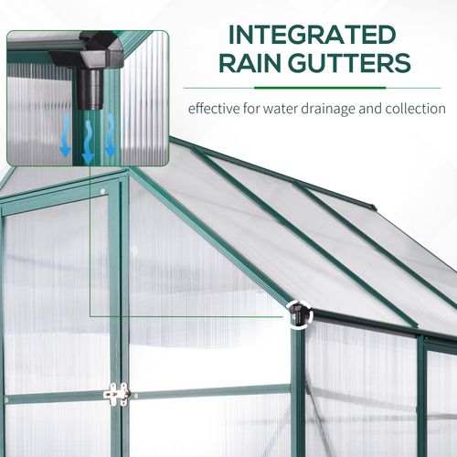 Garden Walk - In Aluminium Greenhouse with Polycarbonate & Plant Bed - plants - express.com