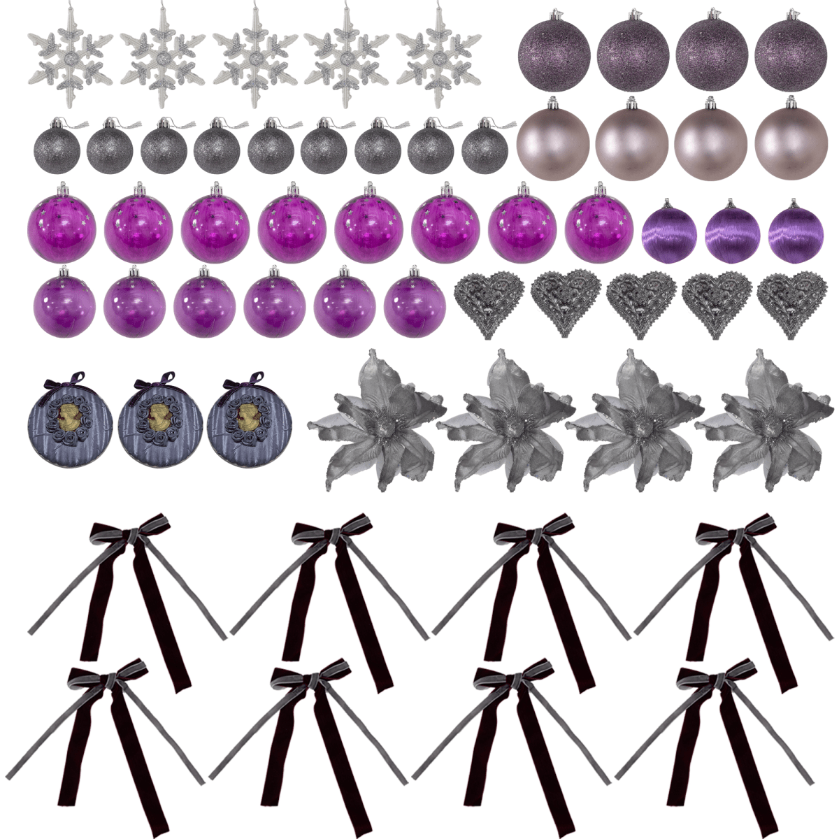 HOMCOM 5ft Prelit Artificial Christmas Tree with LED Lights & Purple Ornaments - plants - express.com