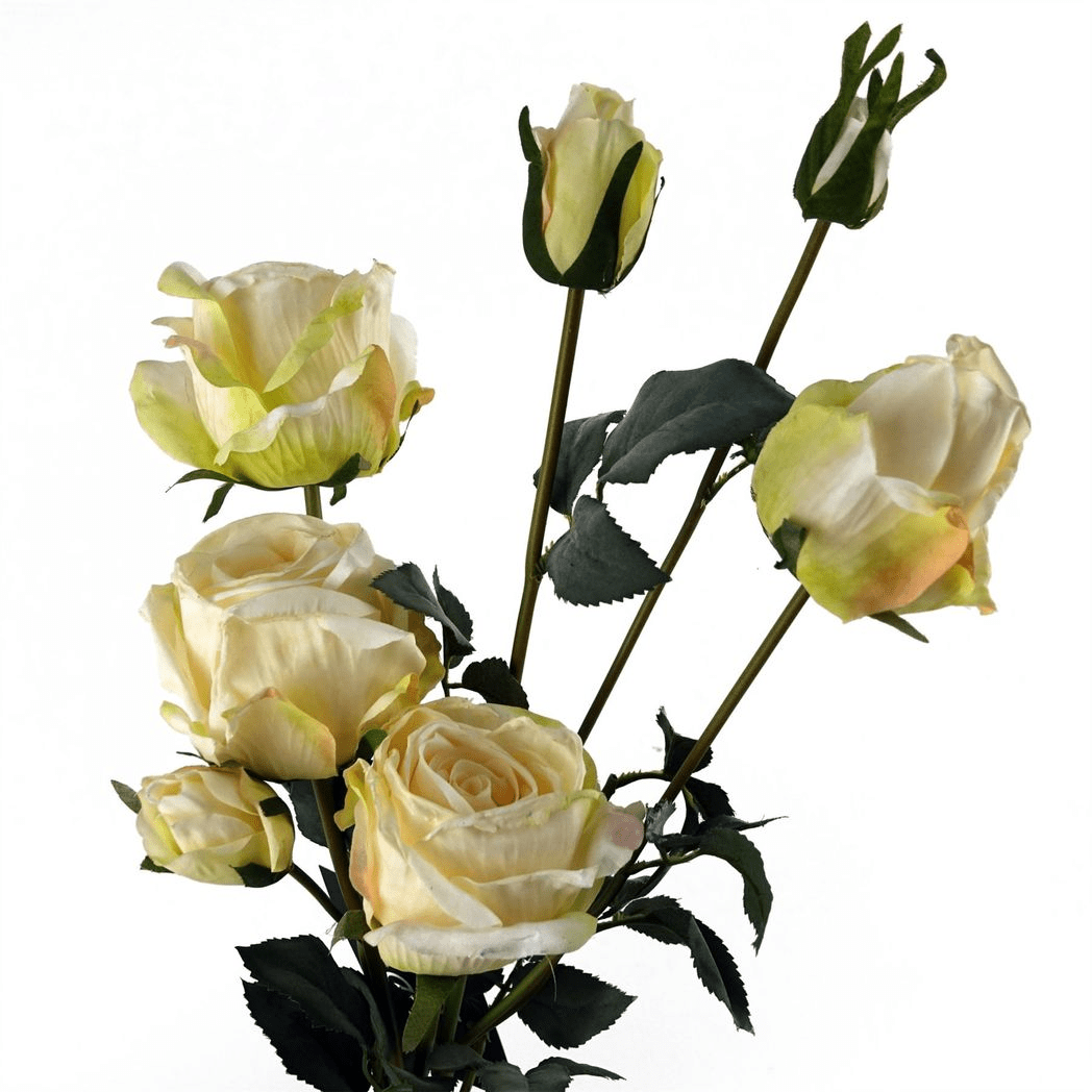 Luxurious 60cm Cream Rose Artificial Spray - 4 Flowers & 3 Buds for Stunning Arrangements - plants - express.com