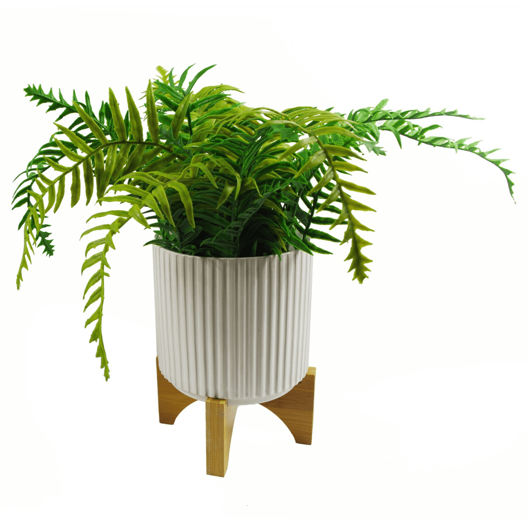 Mini Ceramic Planters with Artificial Plants - Desktop Home Decor - plants - express.com