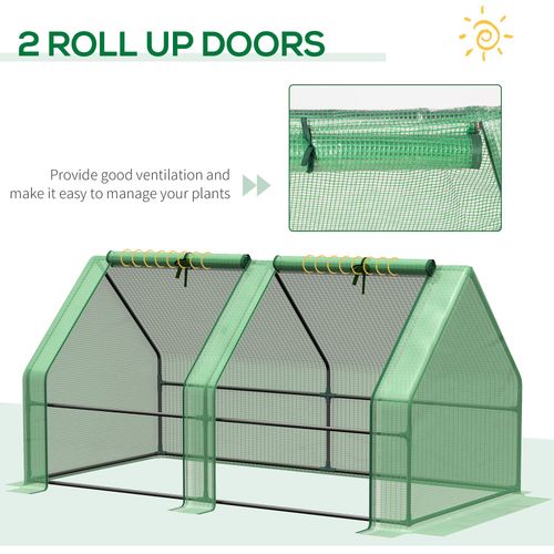 Mini Greenhouse with Steel Frame & PE Cover – 180 x 90 x 90cm - plants - express.com