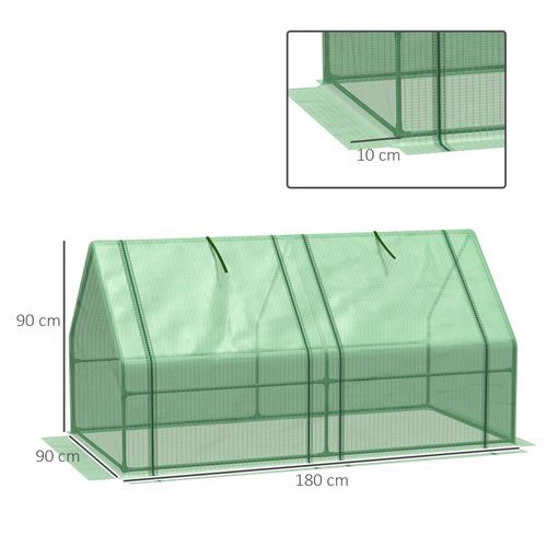 Mini Greenhouse with Steel Frame & PE Cover – 180 x 90 x 90cm - plants - express.com