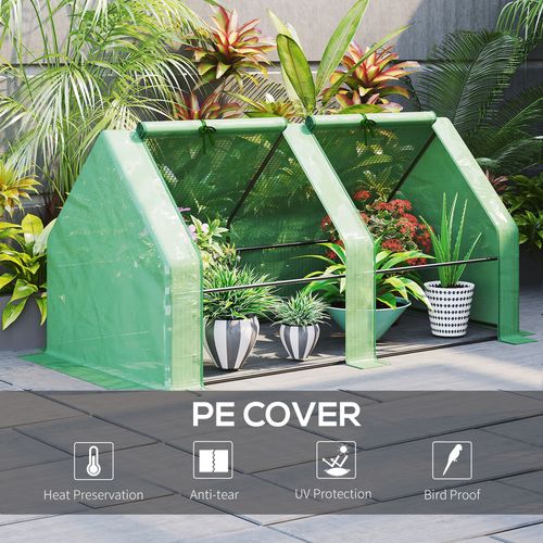Mini Greenhouse with Steel Frame & PE Cover – 180 x 90 x 90cm - plants - express.com