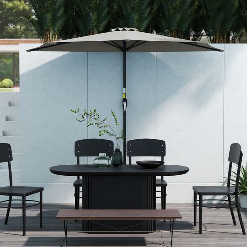 Outsunny 2.7m Space - Saving Half Garden Parasol - Stylish & UV Resistant - plants - express.com