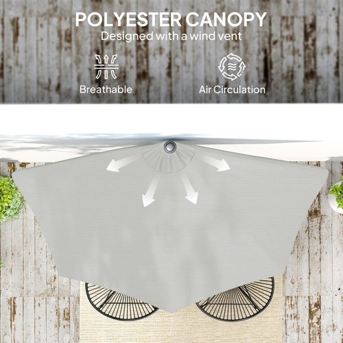 Outsunny 2.7m Space - Saving Half Garden Parasol - Stylish & UV Resistant - plants - express.com