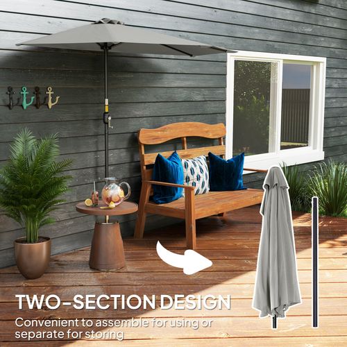 Outsunny 2.7m Space - Saving Half Garden Parasol - Stylish & UV Resistant - plants - express.com