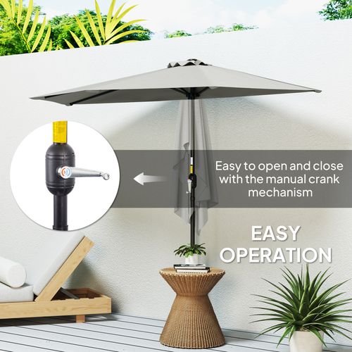 Outsunny 2.7m Space - Saving Half Garden Parasol - Stylish & UV Resistant - plants - express.com