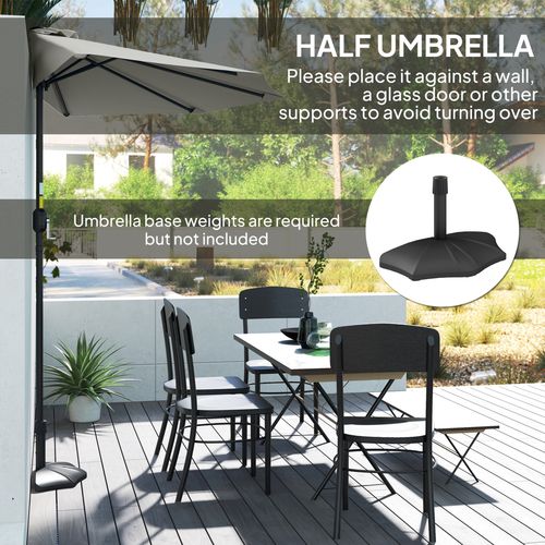 Outsunny 2.7m Space - Saving Half Garden Parasol - Stylish & UV Resistant - plants - express.com