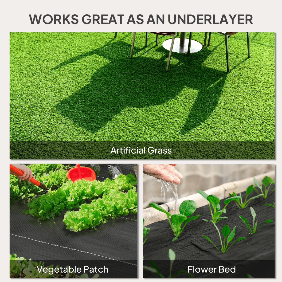 Outsunny 2m x 90m Weed Control Membrane, Heavy Duty Weed Barrier Fabric - plants - express.com