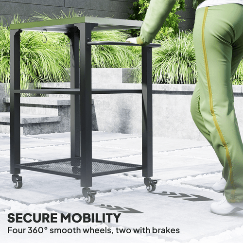 Outsunny 3 - Shelf Stainless Steel Outdoor Grill Cart with Mobile Convenience - plants - express.com