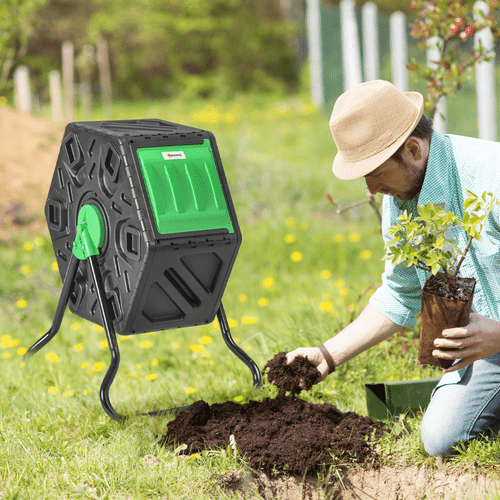 Outsunny 65L Rotating Compost Bin - Eco - Friendly Gardening Solution! - plants - express.com