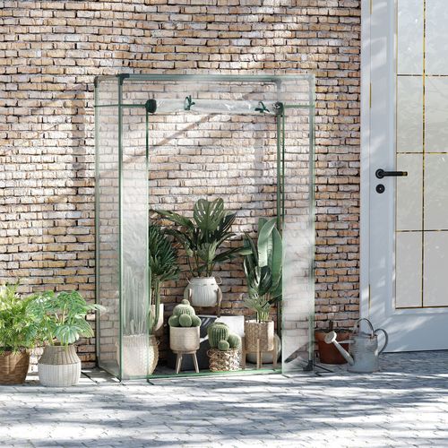 Outsunny Compact Greenhouse: Durable Steel Frame & Roll - up Door for Small Spaces - plants - express.com