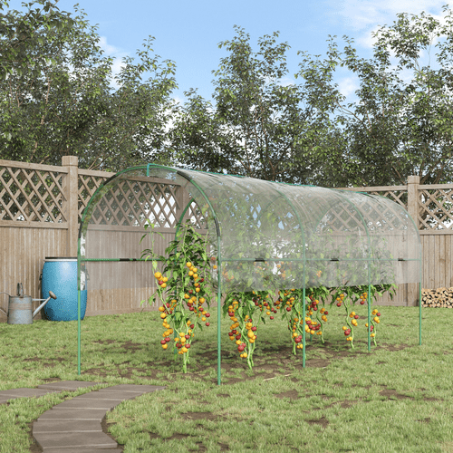 Outsunny Curved Tomato Greenhouse with Guy Ropes & Weatherproof Cover - plants - express.com
