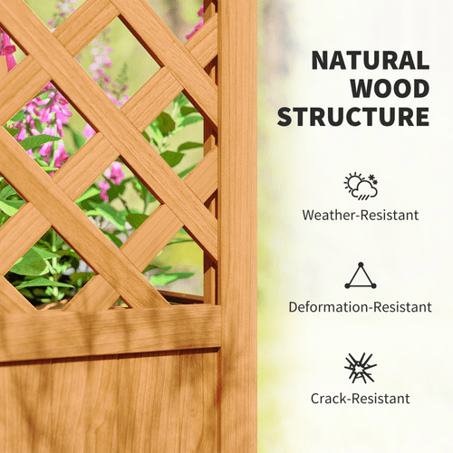 Outsunny Elevated Wooden Garden Bed with Trellis - Perfect for Climbing Plants! - plants - express.com