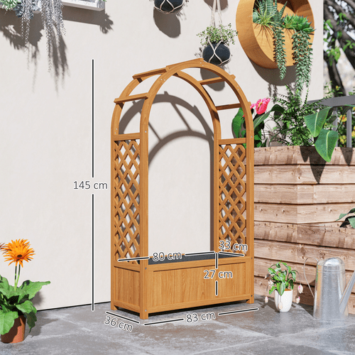Outsunny Elevated Wooden Garden Bed with Trellis - Perfect for Climbing Plants! - plants - express.com