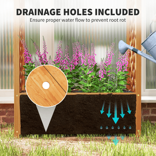 Outsunny Elevated Wooden Garden Bed with Trellis - Perfect for Climbing Plants! - plants - express.com
