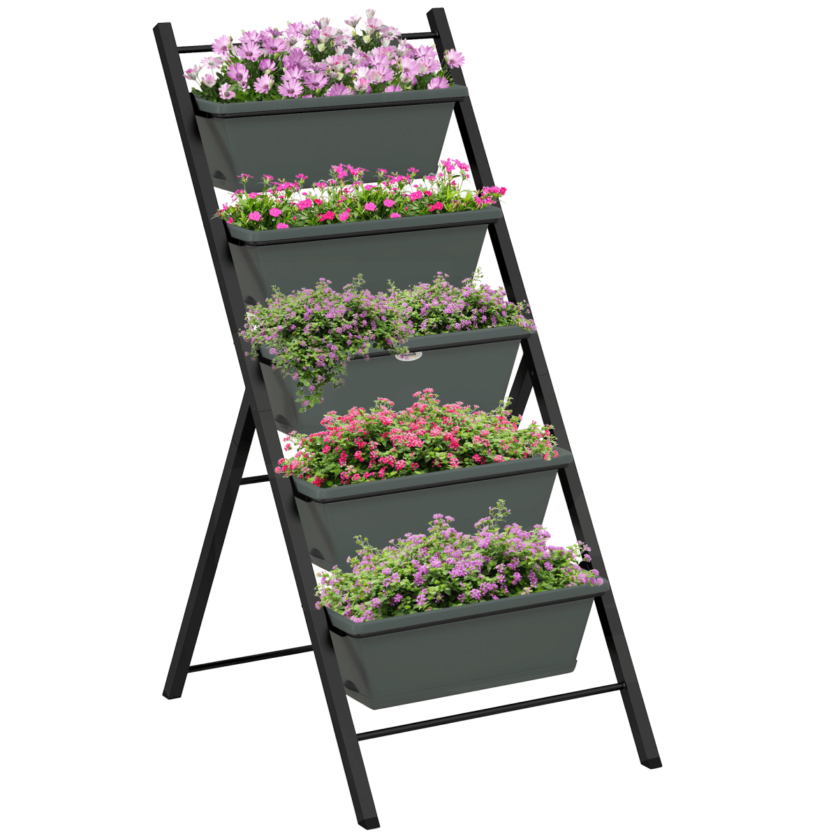 Outsunny Indoor Outdoor Vertical Raised Garden Bed with 5 Removable Tray - plants - express.com