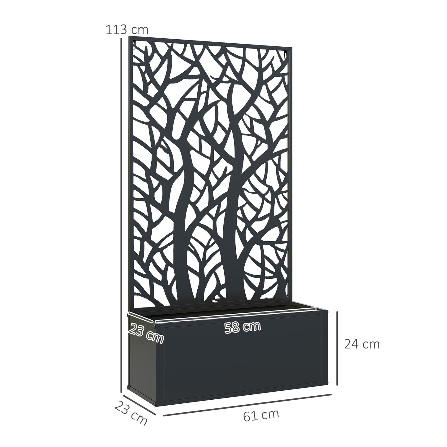 Outsunny Metal Raised Garden Bed with Trellis, Outdoor Elevated Planter Box - plants - express.com