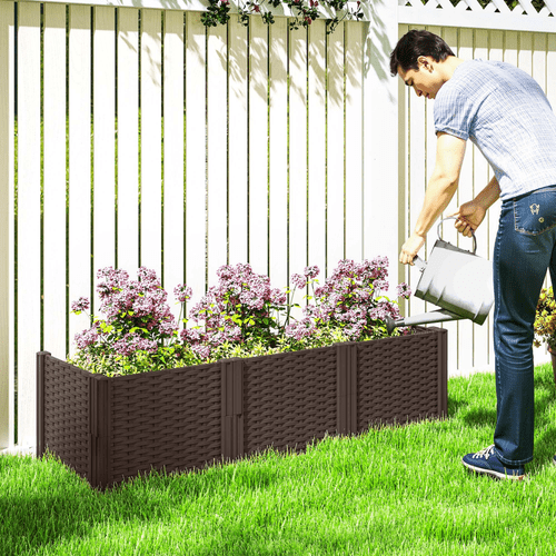 Outsunny Modular Plastic Planter Kit - Versatile Raised Bed for Flowers & Herbs - plants - express.com