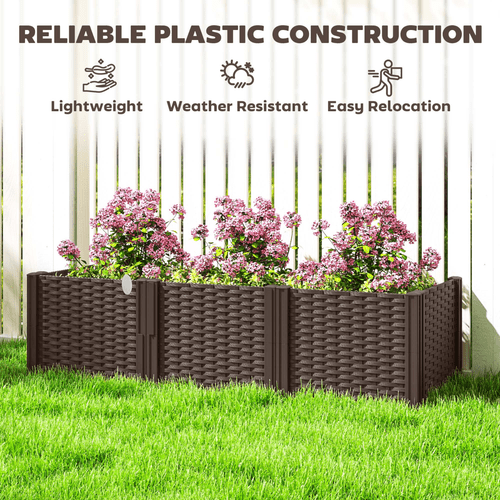 Outsunny Modular Plastic Planter Kit - Versatile Raised Bed for Flowers & Herbs - plants - express.com