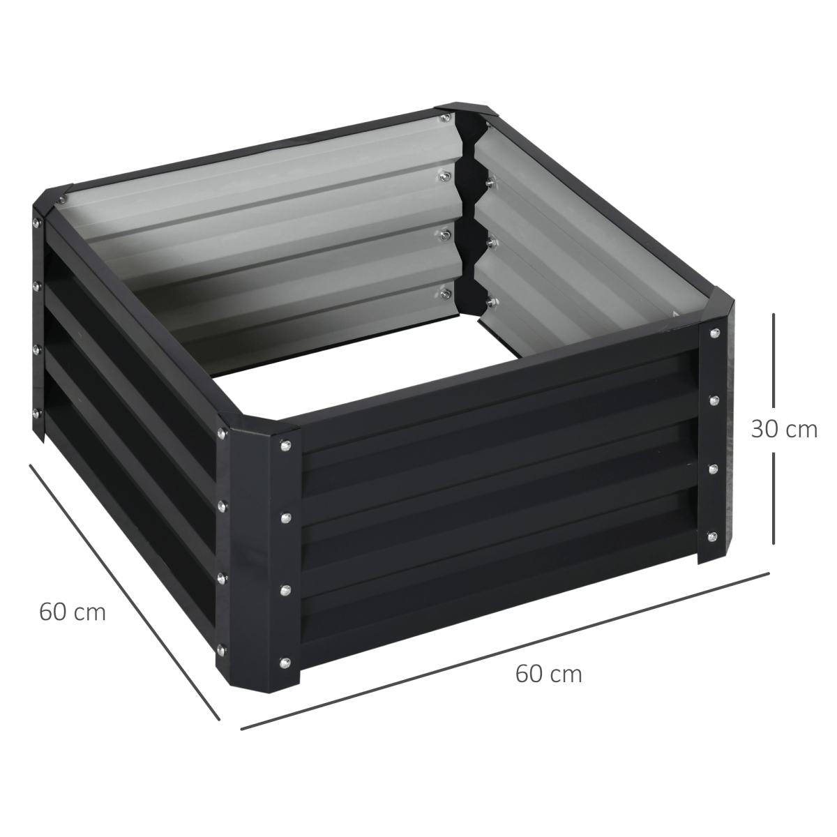Outsunny Set of 2 Raised Garden Bed Galvanised Planter Box Easy Setup Grey - plants - express.com