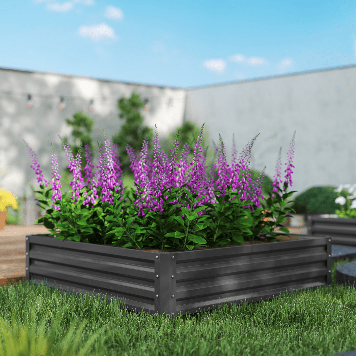 Outsunny Steel Raised Garden Bed - Durable Planter for Flowers & Vegetables - plants - express.com