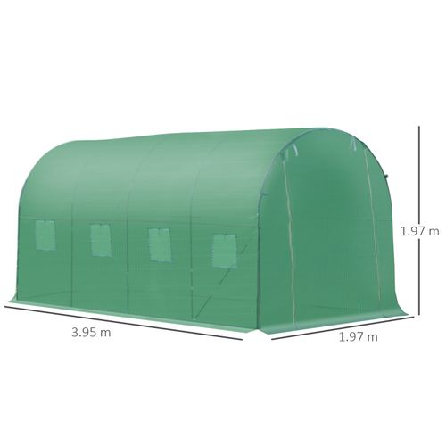 Outsunny Walk - In Polytunnel Greenhouse with Zip Door & Eight Ventilating Windows - plants - express.com