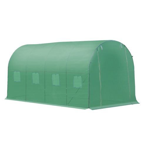 Outsunny Walk - In Polytunnel Greenhouse with Zip Door & Eight Ventilating Windows - plants - express.com
