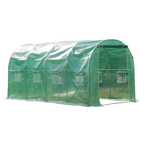Outsunny Walk - In Polytunnel Greenhouse with Zip Door & Eight Ventilating Windows - plants - express.com