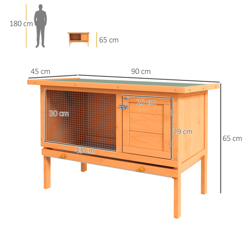 Pawhut Outdoor Wooden Rabbit Hutch & Guinea Pig House - Cozy & Weatherproof! - plants - express.com