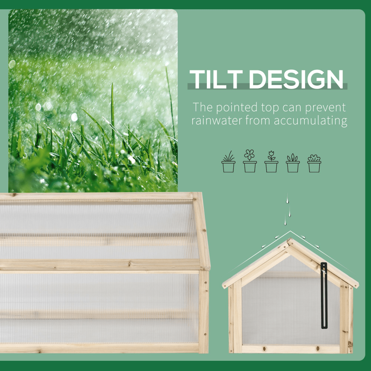 Portable Wooden Cold Frame Greenhouse - Extend Growing Season Effortlessly! - plants - express.com