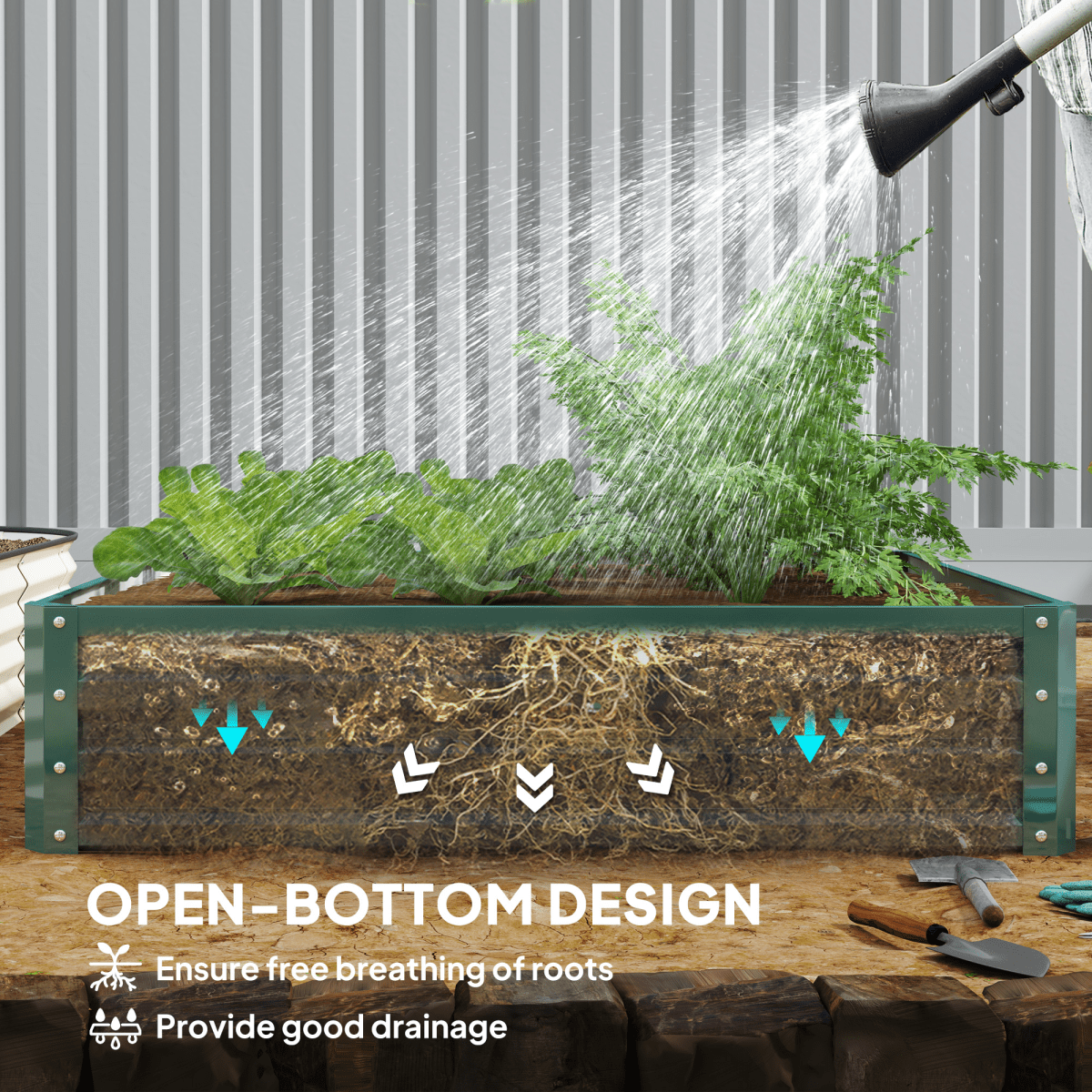 Raised Garden Bed Gardner Frame Outdoor Planter Kit Flower Vegetables Green - plants - express.com