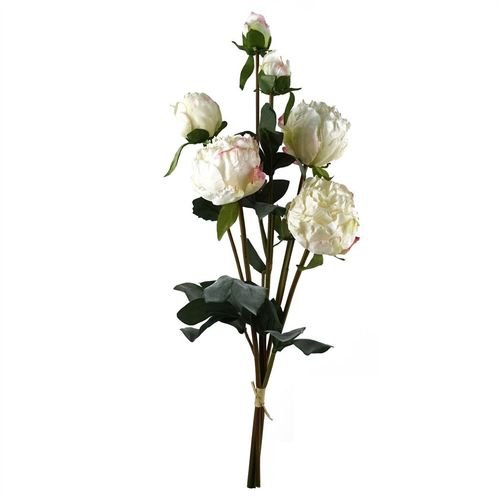 Realistic 55cm Cream Peony Spray - 4 Lush Flowers & 3 Buds for Gorgeous Bouquets - plants - express.com