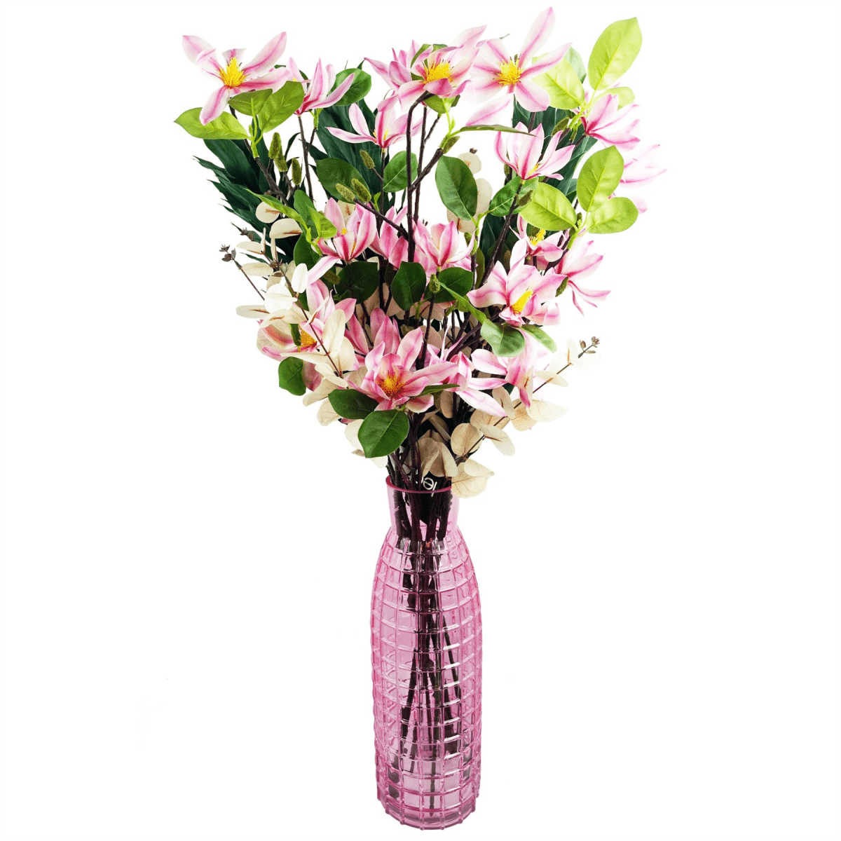 Realistic 6 - Pack Pink Magnolia Floral Sprays - 100cm Artificial Elegance - plants - express.com