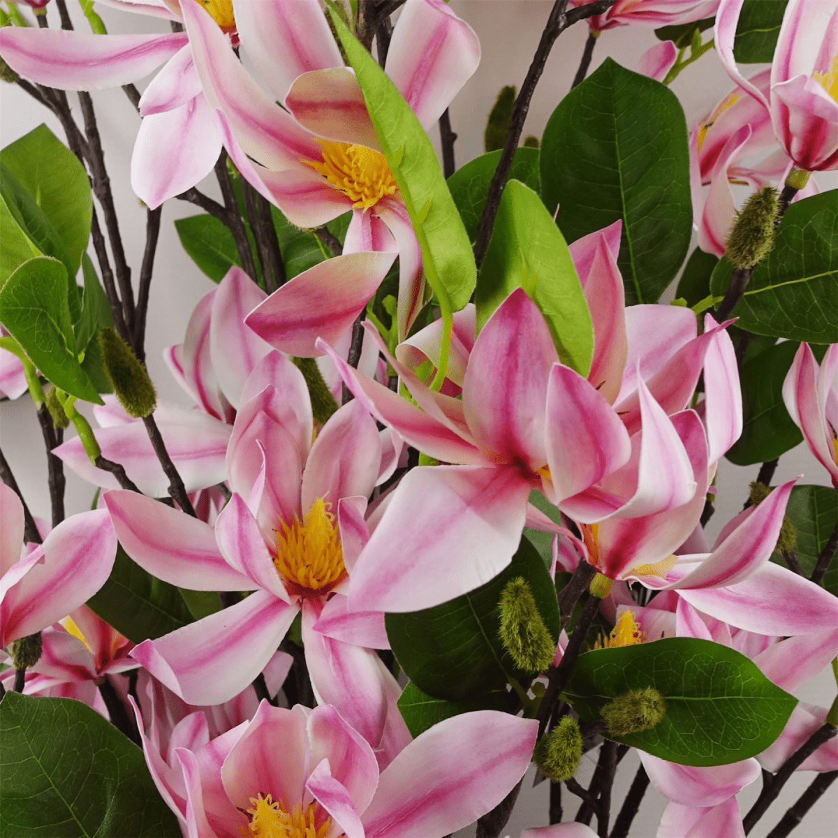 Realistic 6 - Pack Pink Magnolia Floral Sprays - 100cm Artificial Elegance - plants - express.com