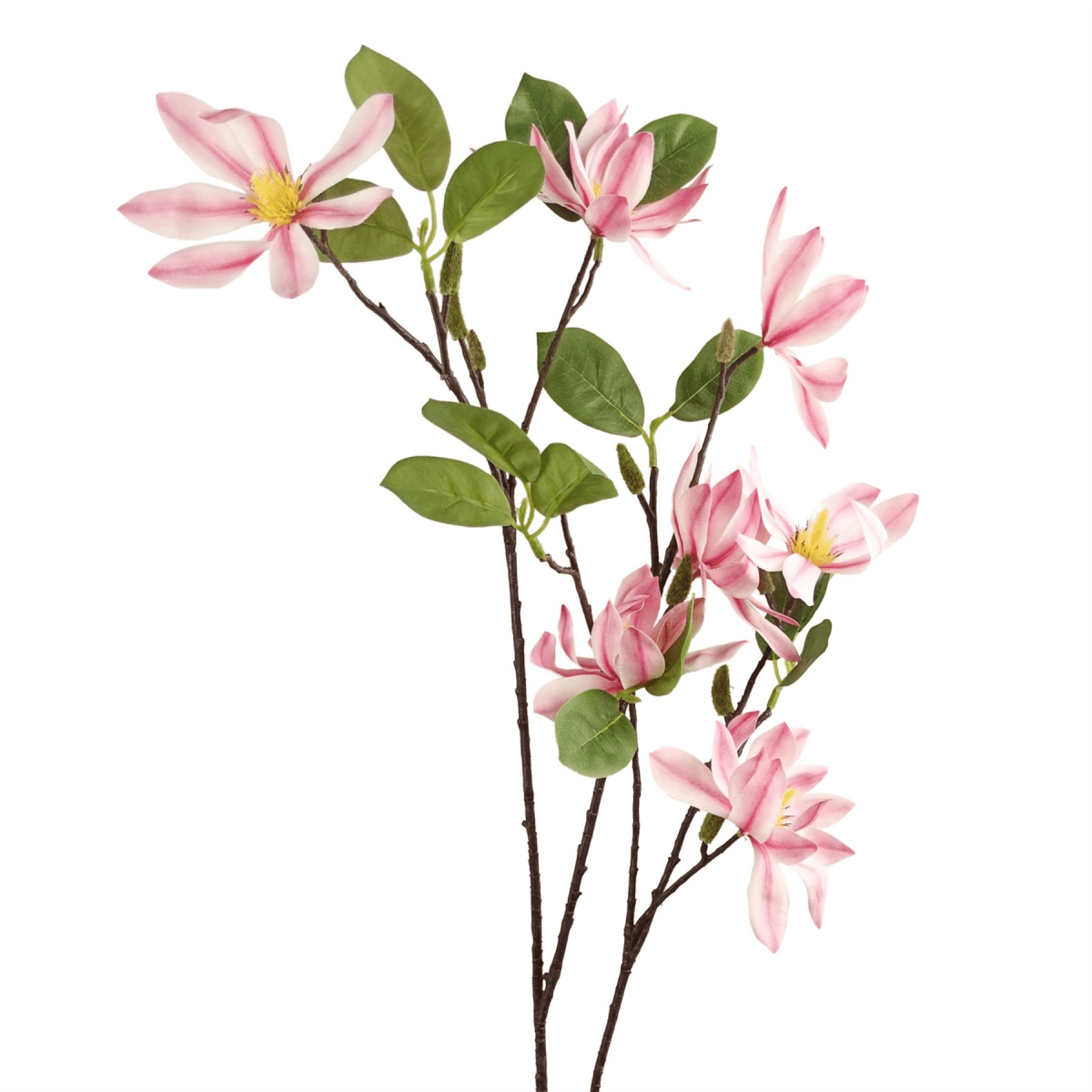 Realistic 6 - Pack Pink Magnolia Floral Sprays - 100cm Artificial Elegance - plants - express.com