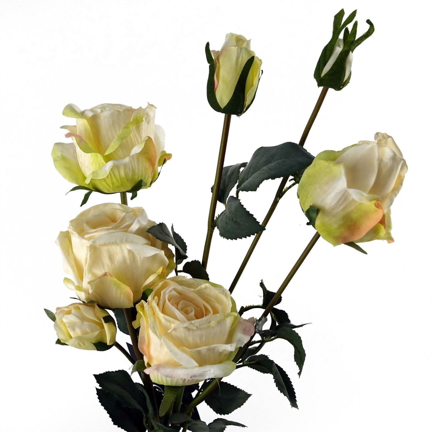 Realistic 6 x 60cm Cream Rose Spray Set - 24 Flowers & 18 Buds for Stunning Arrangements - plants - express.com