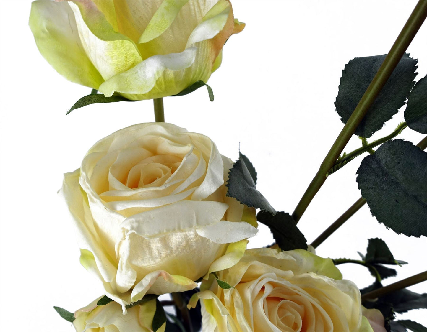 Realistic 6 x 60cm Cream Rose Spray Set - 24 Flowers & 18 Buds for Stunning Arrangements - plants - express.com