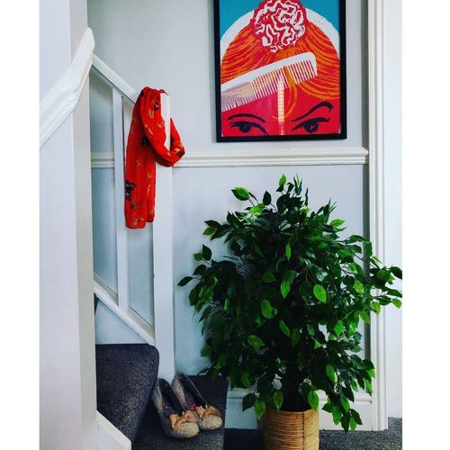 Realistic 90cm Artificial Ficus Tree in Stylish Silver Metal Planter - plants - express.com