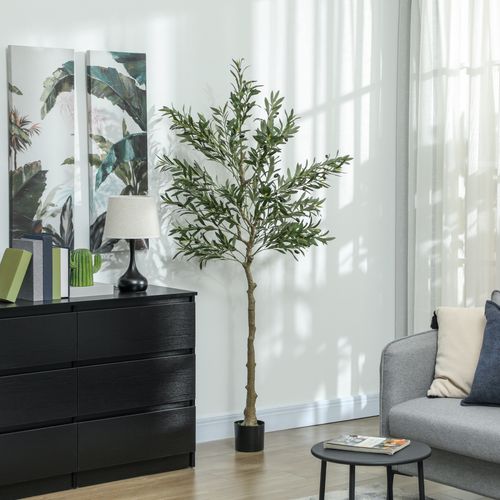 Realistic HOMCOM Faux Olive Tree - Lifelike Potted Silk Plant for Effortless Elegance - plants - express.com