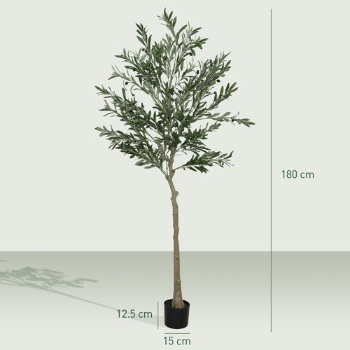 Realistic HOMCOM Faux Olive Tree - Lifelike Potted Silk Plant for Effortless Elegance - plants - express.com